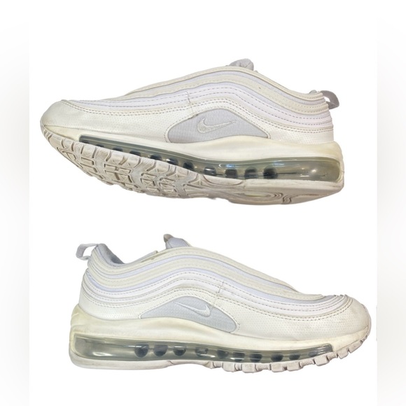 Nike Air Max 97 Triple White Sneakers - Girl/Boy Size 5.5Y - Picture 6 of 10